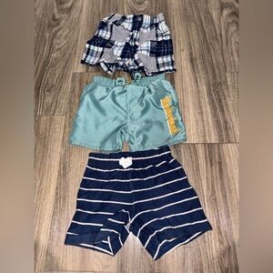 Carter's Teal and Navy Baby Shorts Set
